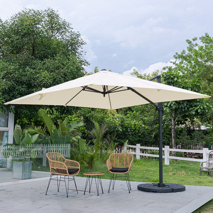 3 x 3 m Square Cantilever Parasol Outdoor Hanging Umbrella for Garden and Patio - House Comfort
