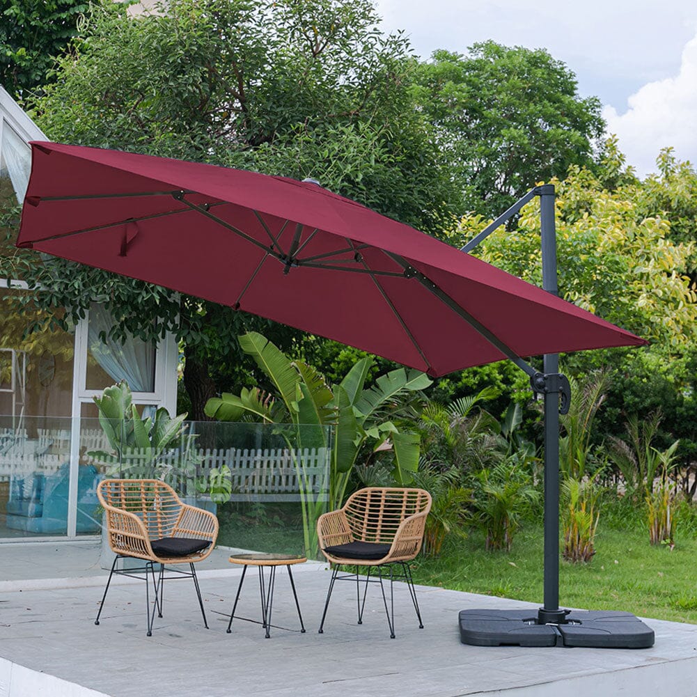3 x 3 m Square Cantilever Parasol Outdoor Hanging Umbrella for Garden and Patio - House Comfort