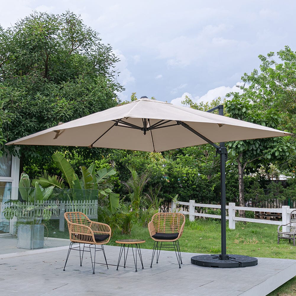 3 x 3 m Square Cantilever Parasol Outdoor Hanging Umbrella for Garden and Patio - House Comfort