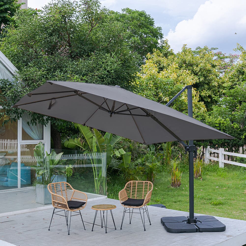 3 x 3 m Square Cantilever Parasol Outdoor Hanging Umbrella for Garden and Patio - House Comfort