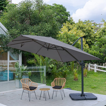 3 x 3 m Square Cantilever Parasol Outdoor Hanging Umbrella for Garden and Patio - House Comfort