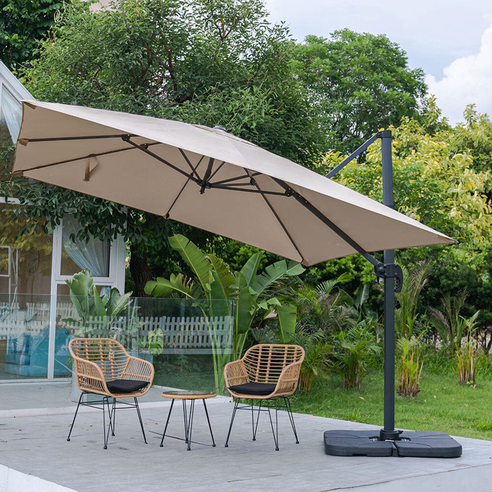 3 x 3 m Square Cantilever Parasol Outdoor Hanging Umbrella for Garden and Patio - House Comfort