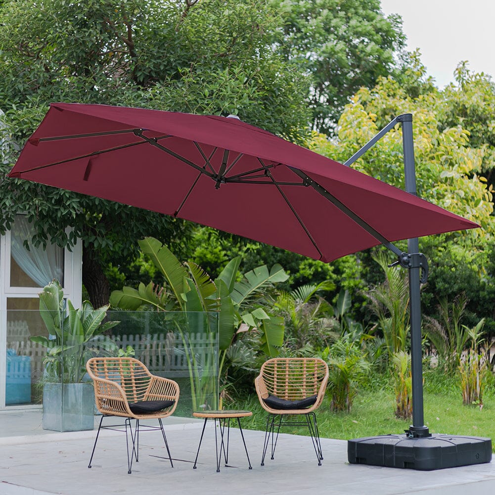 3 x 3 m Square Cantilever Parasol Outdoor Hanging Umbrella for Garden and Patio - House Comfort