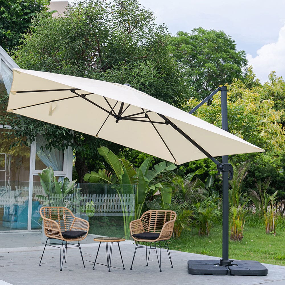 3 x 3 m Square Cantilever Parasol Outdoor Hanging Umbrella for Garden and Patio - House Comfort