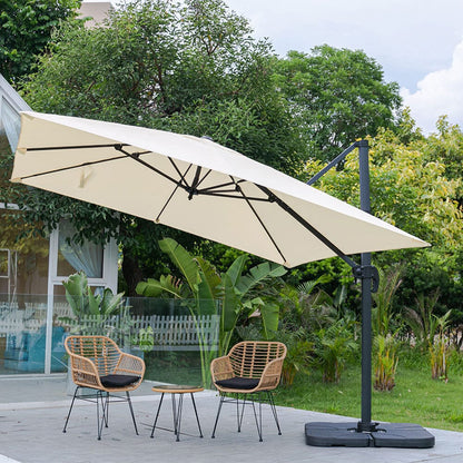 3 x 3 m Square Cantilever Parasol Outdoor Hanging Umbrella for Garden and Patio - House Comfort