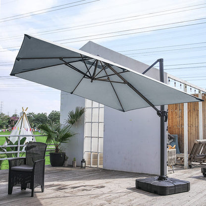 3 x 3 m Square Cantilever Parasol Outdoor Hanging Umbrella for Garden and Patio - House Comfort