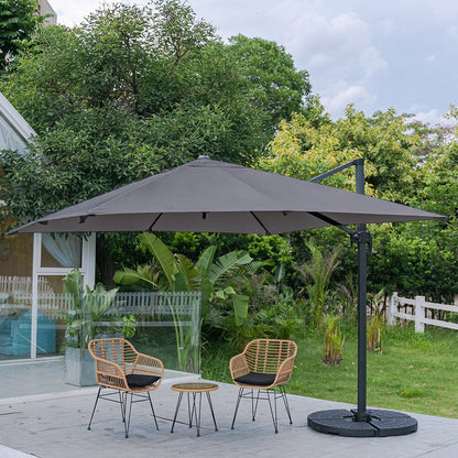 3 x 3 m Square Cantilever Parasol Outdoor Hanging Umbrella for Garden and Patio - House Comfort