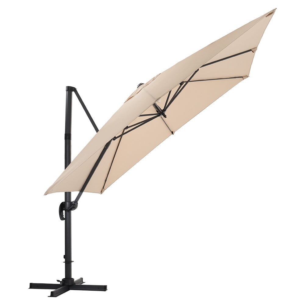 3 x 3 m Square Cantilever Parasol Outdoor Hanging Umbrella for Garden and Patio - House Comfort