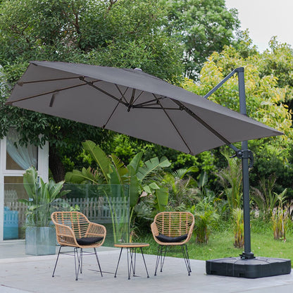 3 x 3 m Square Cantilever Parasol Outdoor Hanging Umbrella for Garden and Patio - House Comfort