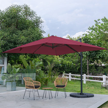 3 x 3 m Square Cantilever Parasol Outdoor Hanging Umbrella for Garden and Patio - House Comfort