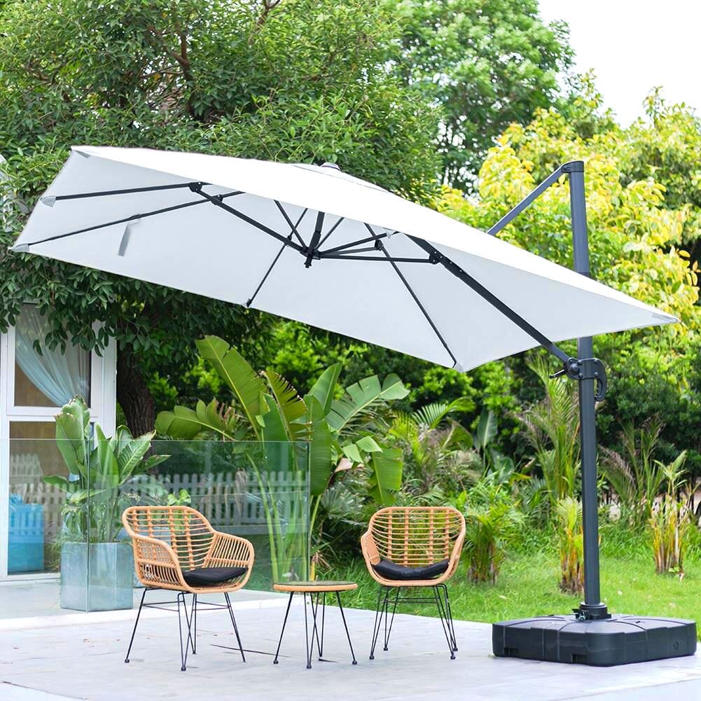 3 x 3 m Square Cantilever Parasol Outdoor Hanging Umbrella for Garden and Patio - House Comfort