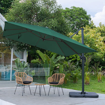 3 x 3 m Square Cantilever Parasol Outdoor Hanging Umbrella for Garden and Patio - House Comfort