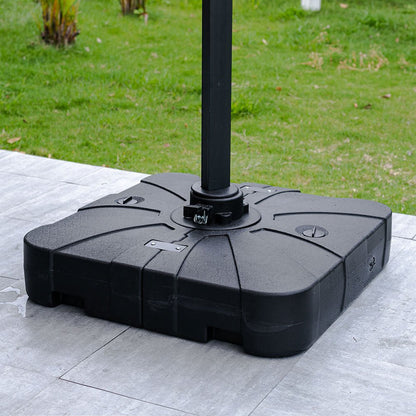 3 x 3 M Square Cantilever Parasol Outdoor Hanging Umbrella for Garden and Patio with Square Plastic Base - House Comfort