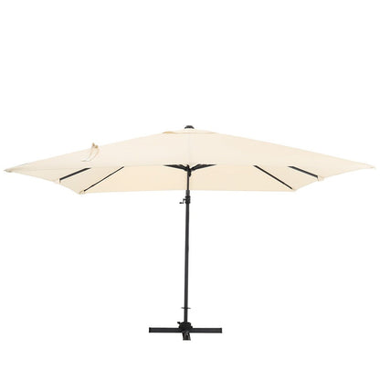 3 x 3M Square Cantilever Parasol Beige Outdoor Hanging Umbrella for Garden and Patio - House Comfort