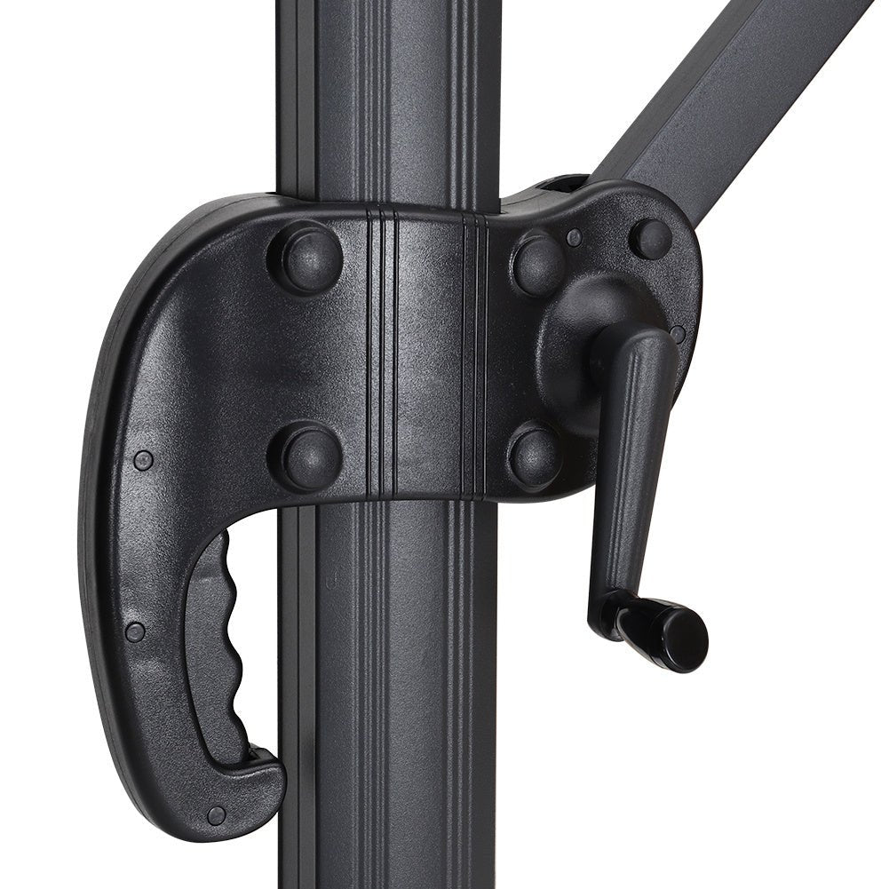 3 x 3M Square Cantilever Parasol Beige Outdoor Hanging Umbrella for Garden and Patio - House Comfort