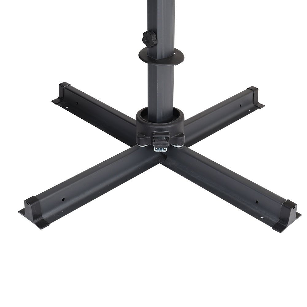 3 x 3M Square Cantilever Parasol Beige Outdoor Hanging Umbrella for Garden and Patio - House Comfort