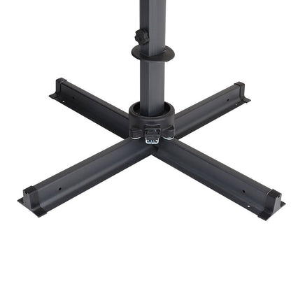 3 x 3M Square Cantilever Parasol Beige Outdoor Hanging Umbrella for Garden and Patio - House Comfort