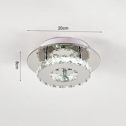 30cm W Stacked LED Ceiling Light with Crystal Rims Energy Saving - House Comfort
