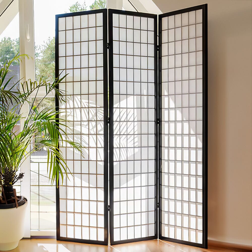 3/4 Panel Solid Wood Folding Room Divider Screen Stylish and Functional Partition - House Comfort