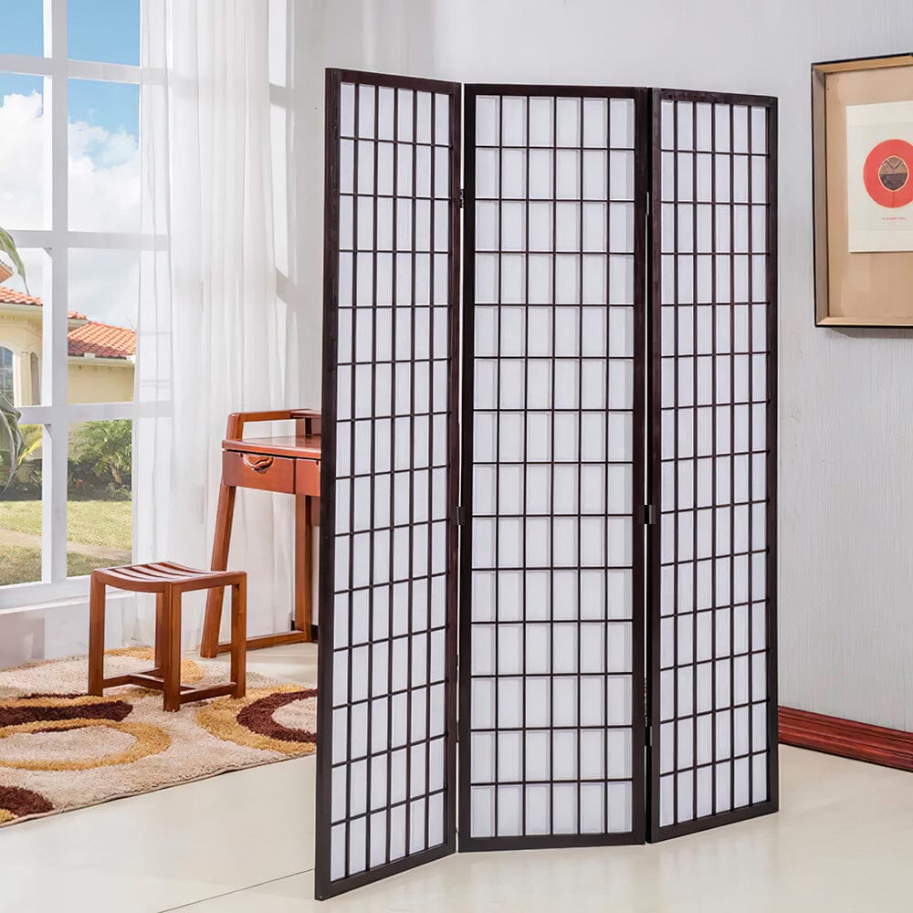 3/4 Panel Solid Wood Folding Room Divider Screen Stylish and Functional Partition - House Comfort