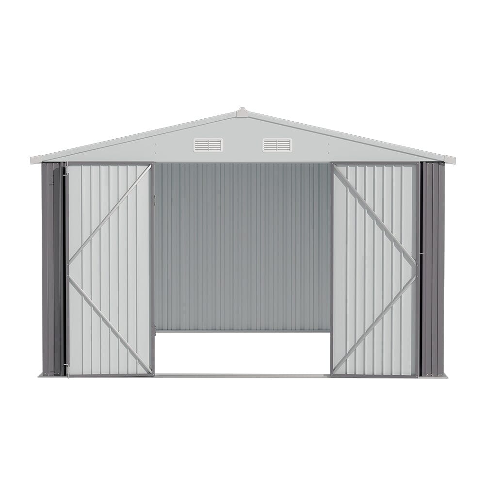 3×5 ft/ 4×6ft/ 6×8 ft/ 10×8ft/ 10×10ft/ 10×12ft Metal Outdoor Garden Storage Shed Motorcycle Sheds with Lockable - House Comfort