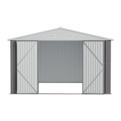 3×5 ft/ 4×6ft/ 6×8 ft/ 10×8ft/ 10×10ft/ 10×12ft Metal Outdoor Garden Storage Shed Motorcycle Sheds with Lockable - House Comfort
