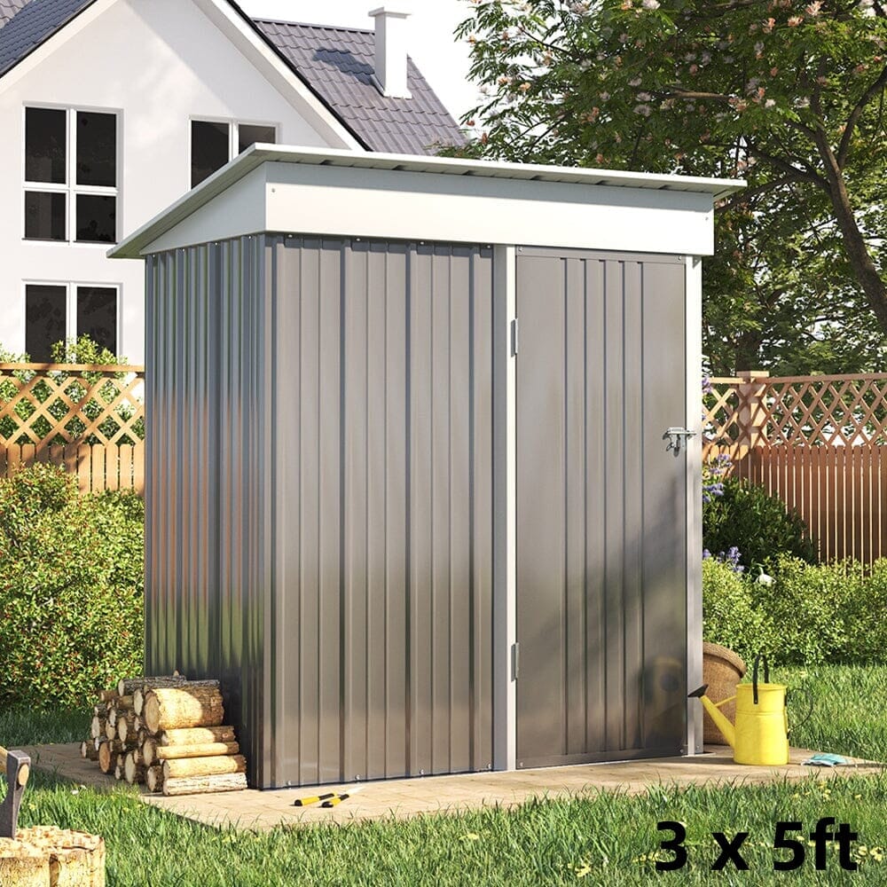 3×5 ft/ 4×6ft/ 6×8 ft/ 10×8ft/ 10×10ft/ 10×12ft Metal Outdoor Garden Storage Shed Motorcycle Sheds with Lockable - House Comfort