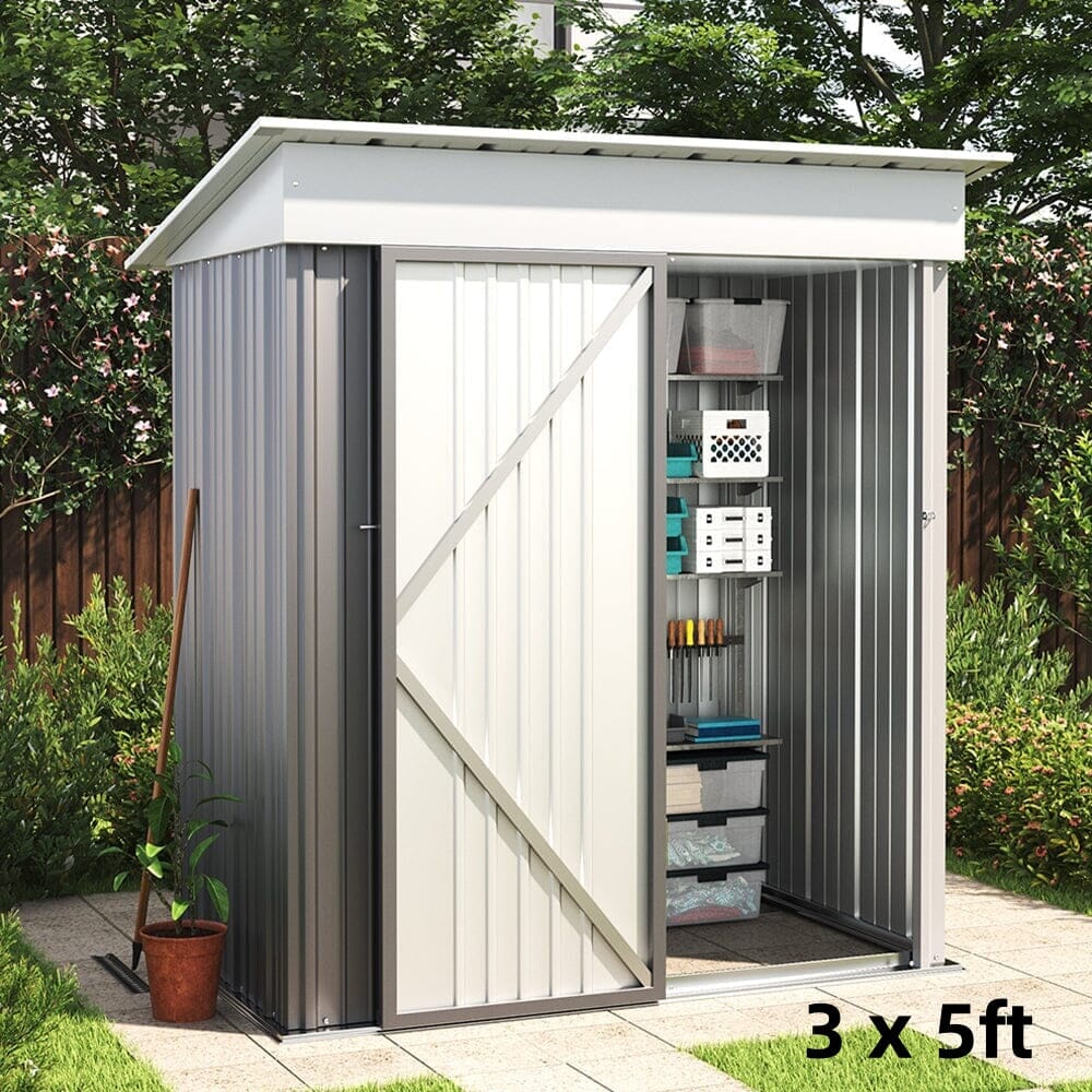 3×5 ft/ 4×6ft/ 6×8 ft/ 10×8ft/ 10×10ft/ 10×12ft Metal Outdoor Garden Storage Shed Motorcycle Sheds with Lockable - House Comfort