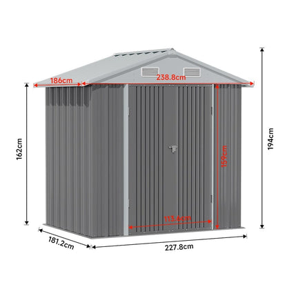 3×5 ft/ 4×6ft/ 6×8 ft/ 10×8ft/ 10×10ft/ 10×12ft Metal Outdoor Garden Storage Shed Motorcycle Sheds with Lockable - House Comfort