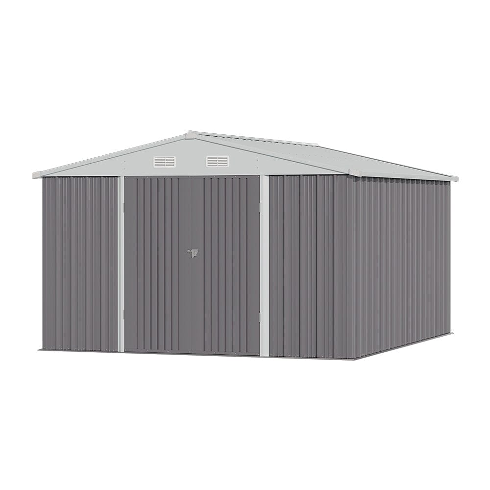 3×5 ft/ 4×6ft/ 6×8 ft/ 10×8ft/ 10×10ft/ 10×12ft Metal Outdoor Garden Storage Shed Motorcycle Sheds with Lockable - House Comfort