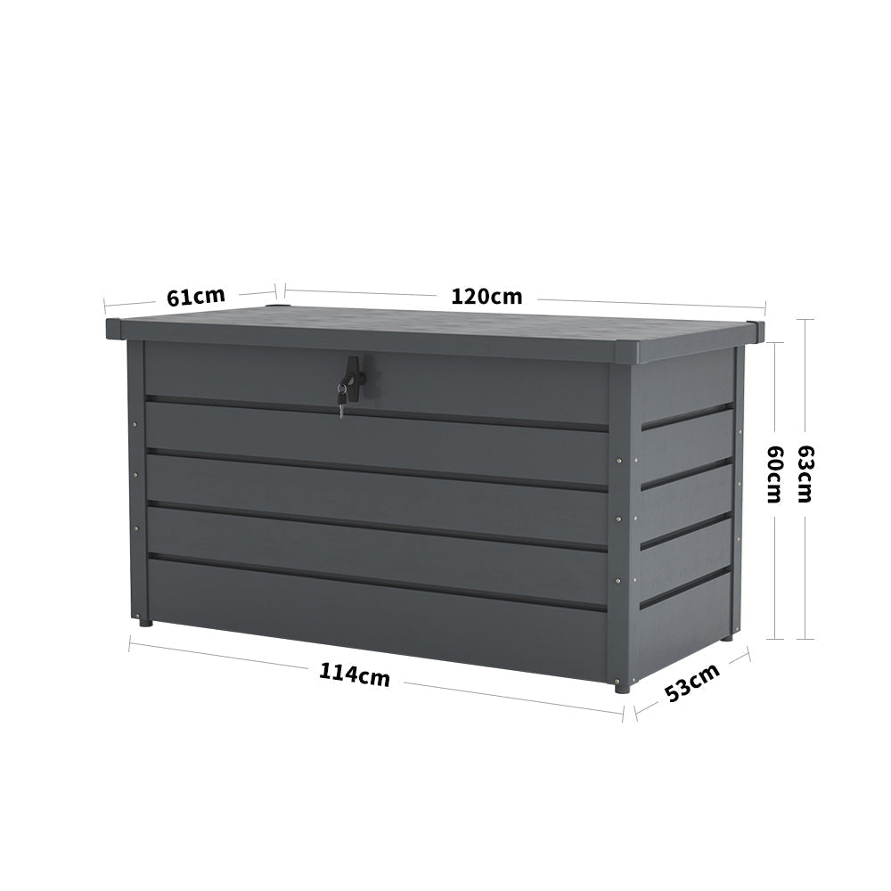 350L Steel Garden Steel Box Patio Waterproof Storage Box - House Comfort
