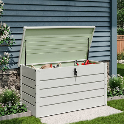 350L Steel Garden Steel Box Patio Waterproof Storage Box - House Comfort