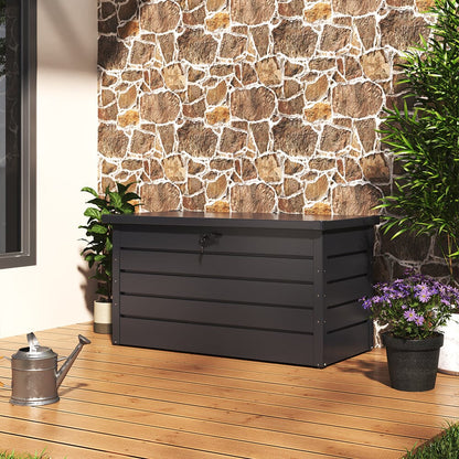 350L Steel Garden Steel Box Patio Waterproof Storage Box - House Comfort