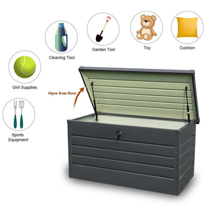 350L Steel Garden Steel Box Patio Waterproof Storage Box - House Comfort