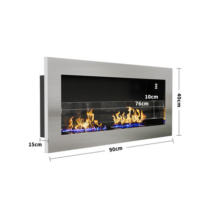 35/47 Inch Bio Ethanol Fireplace Wall Mounted Fireplaces Easy Installation - House Comfort