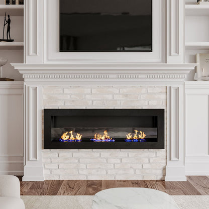 35/47 Inch Bio Ethanol Fireplace Wall Mounted Fireplaces Easy Installation - House Comfort