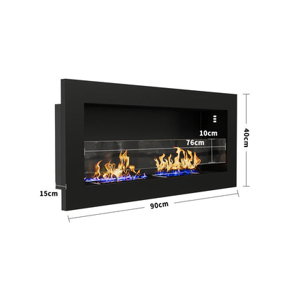 35/47 Inch Bio Ethanol Fireplace Wall Mounted Fireplaces Easy Installation - House Comfort