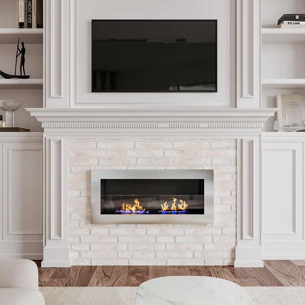 35/47 Inch Bio Ethanol Fireplace Wall Mounted Fireplaces Easy Installation - House Comfort