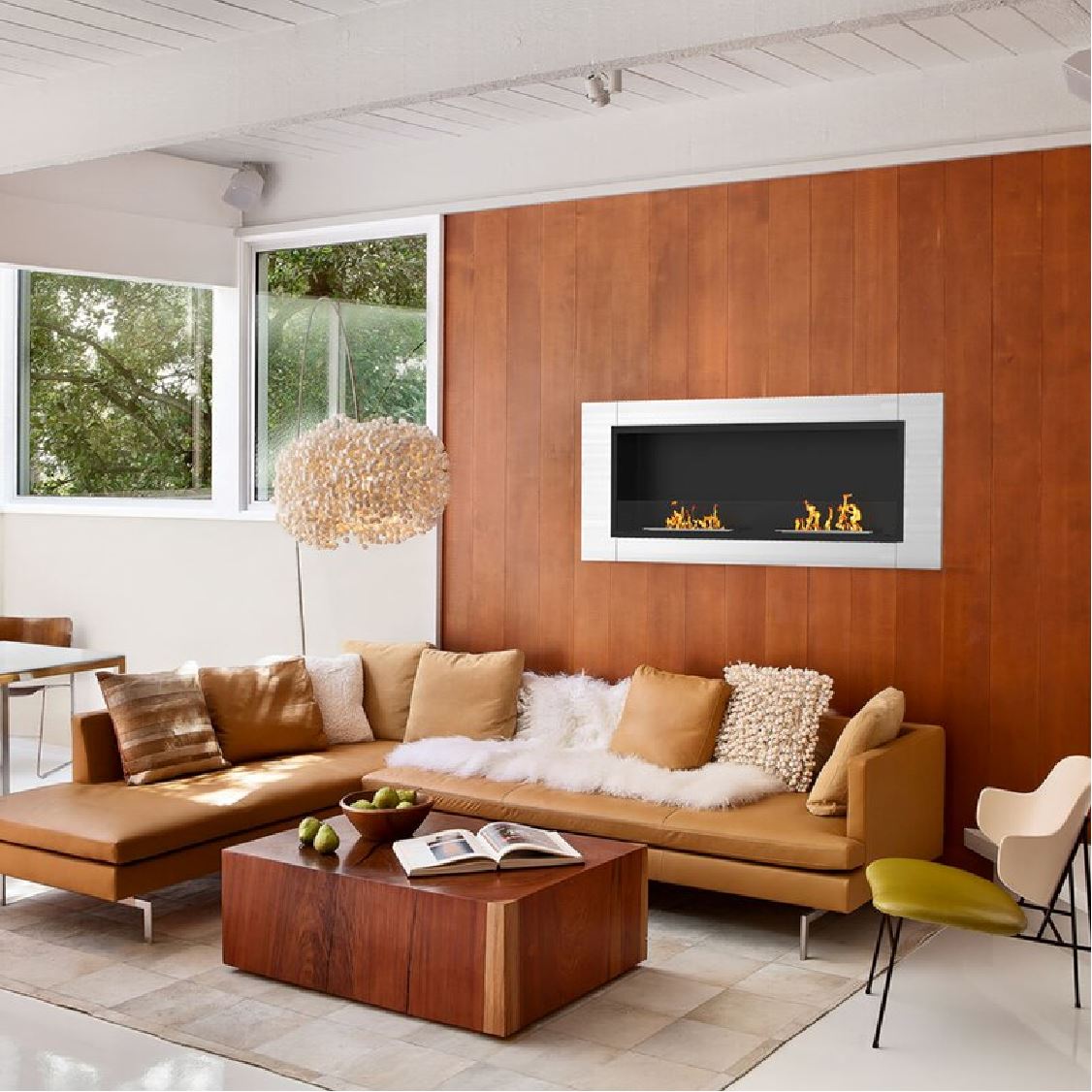 35/47 Inch Bio Ethanol Fireplace Wall Mounted Fireplaces Easy Installation - House Comfort