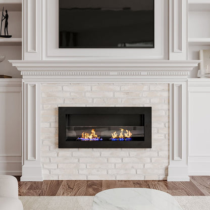 35/47 Inch Bio Ethanol Fireplace Wall Mounted Fireplaces Easy Installation - House Comfort