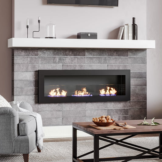 35/47 Inch Bio Ethanol Fireplace Wall Mounted Fireplaces Easy Installation - House Comfort