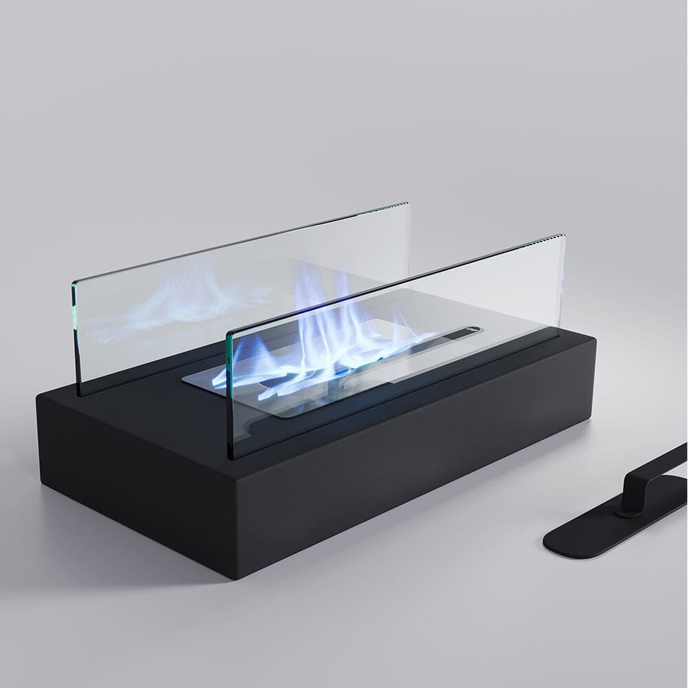 35cm L Table Fireplaces Bio Ethanol Fireplace Tabletop Metal Base Burner Fire - House Comfort