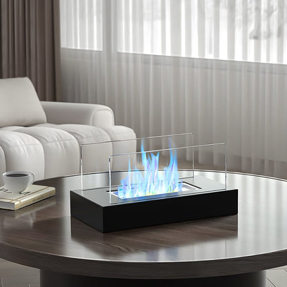 35cm L Table Fireplaces Bio Ethanol Fireplace Tabletop Metal Base Burner Fire - House Comfort