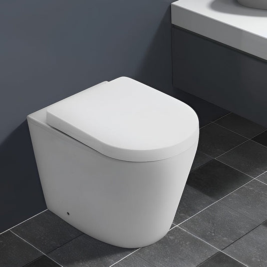 35cm W White Bathroom Wall Mounted Elongated Toilet - House Comfort