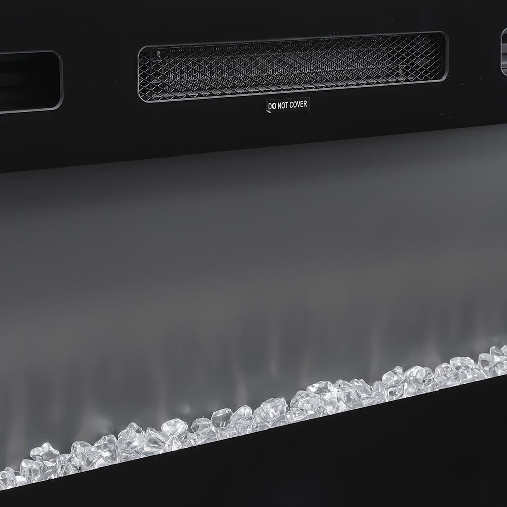 36 Inch Recessed Electric Fireplace TV Stand with Closed Storage - House Comfort