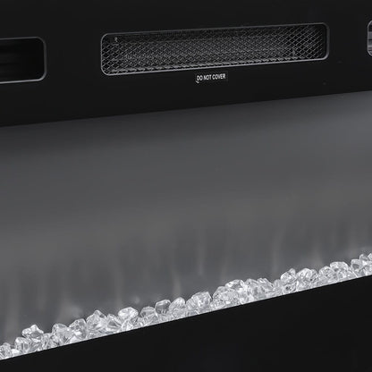 36 Inch Recessed Electric Fireplace TV Stand with Closed Storage - House Comfort