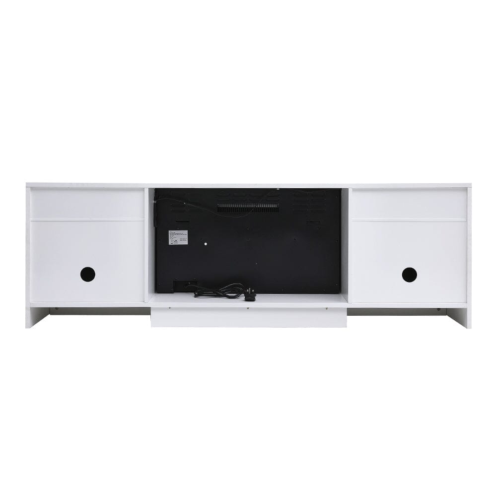 36 Inch Recessed Electric Fireplace TV Stand with Closed Storage - House Comfort