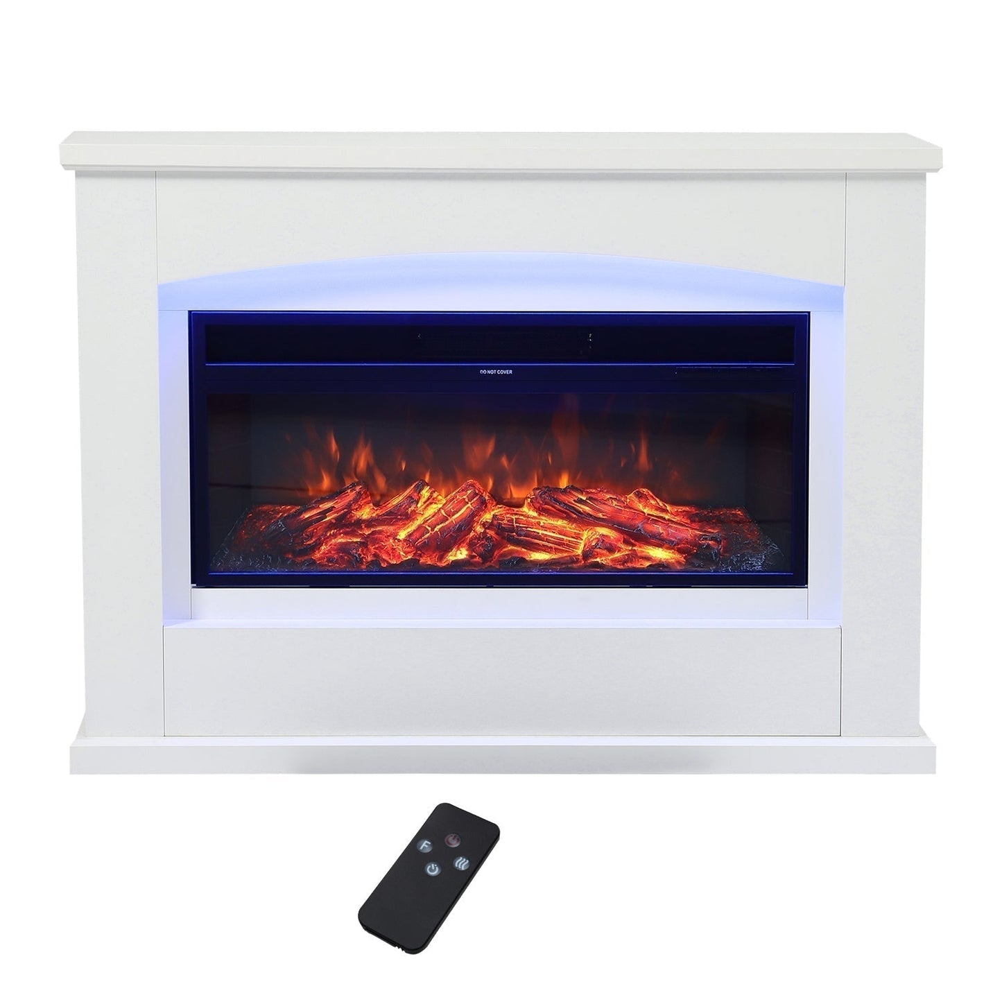39/48 Inch W Electric Fireplace Suite 1800W with Ambient Light 1/7 LED Colours - House Comfort