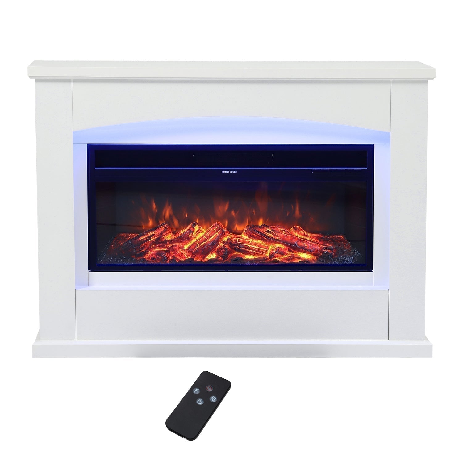 39/48 Inch W Electric Fireplace Suite 1800W with Ambient Light 1/7 LED Colours - House Comfort