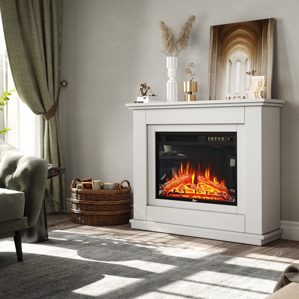 39/48 Inch W Electric Fireplace Suite 1800W with Ambient Light 1/7 LED Colours - House Comfort